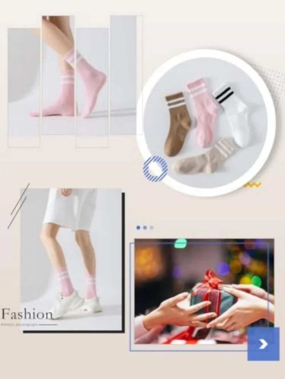 Cozy Cotton Striped Crew Socks for Women, 4 Pairs, Fits Sizes 5-10, Soft